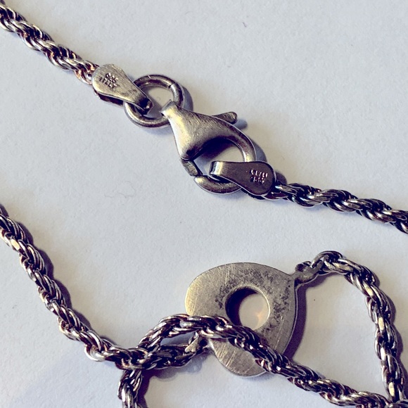 💝Vintage Silver 925 Heart Chain Necklace Italian - Picture 3 of 4